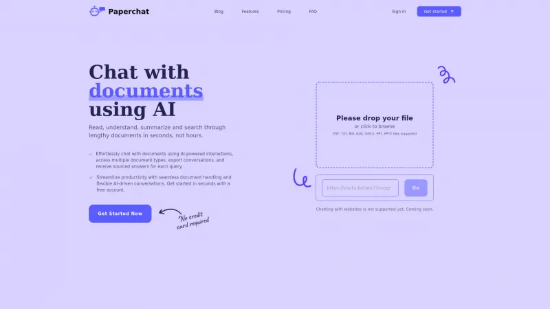 Homepage of PaperChat