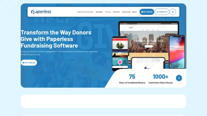 Homepage of Paperless