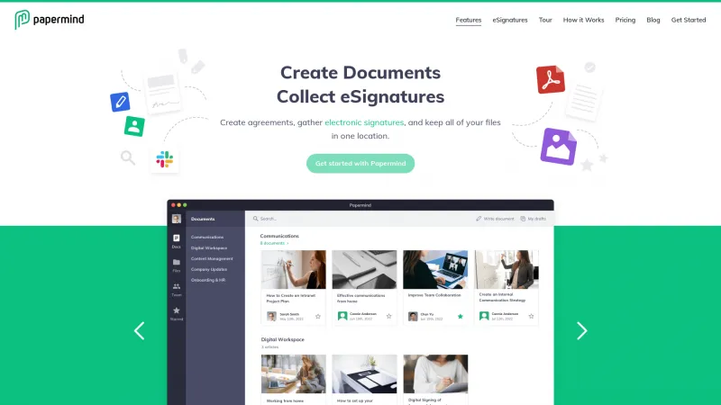 Homepage of Papermind