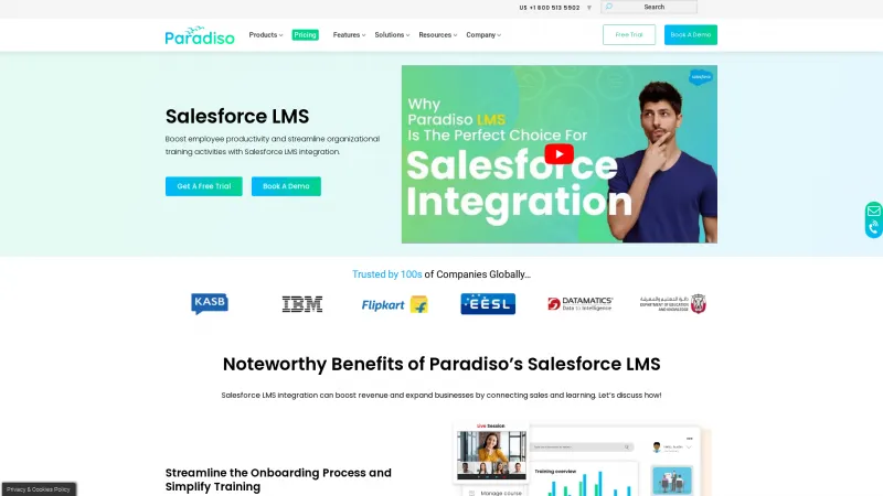 Homepage of Paradiso Salesforce LMS