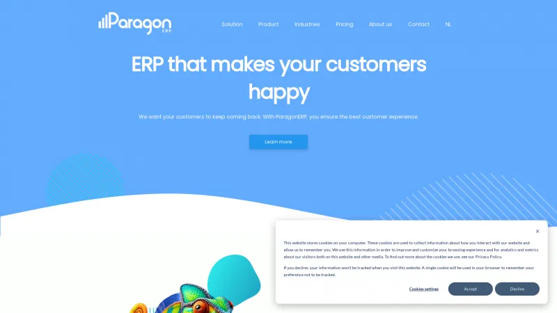 Homepage of ParagonERP