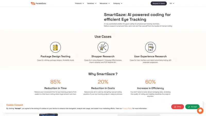 Homepage of SmartGaze