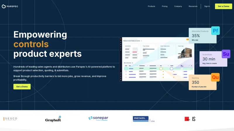 Homepage of Parspec