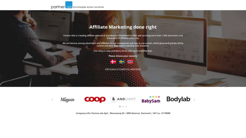 Homepage of Partner-Ads