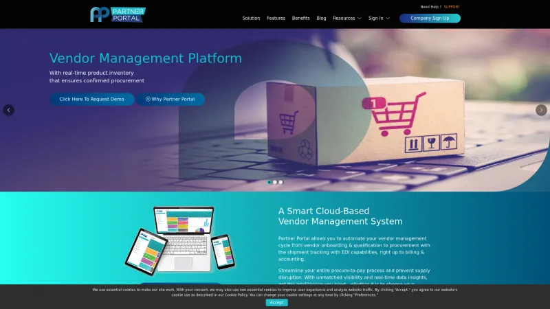 Homepage of Partner Portal