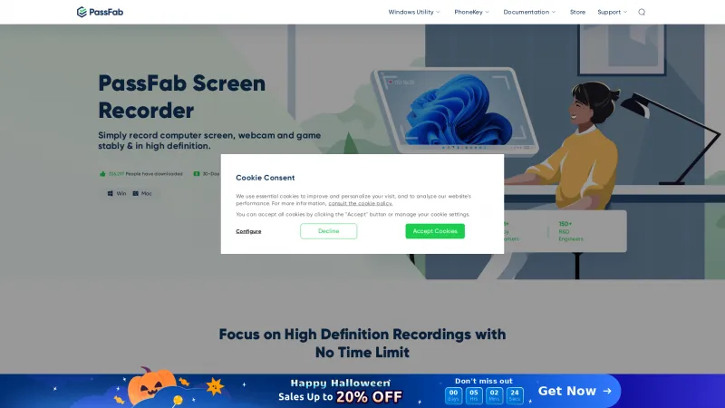 Homepage of PassFab Screen Recorder