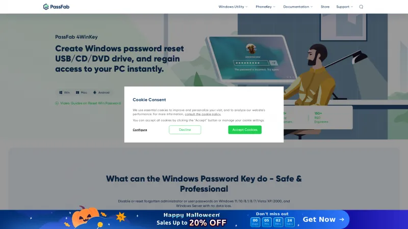 Homepage of PassFab 4WinKey