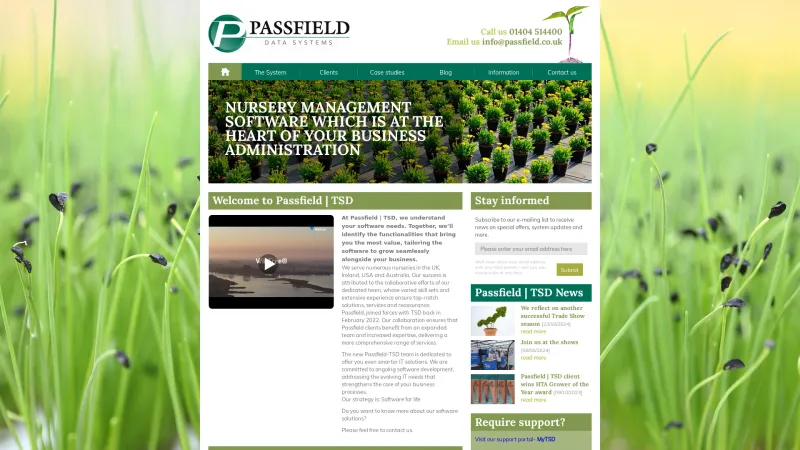 Homepage of Passfield