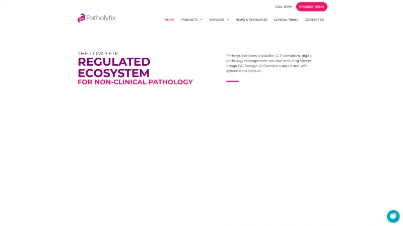 Homepage of Patholytix