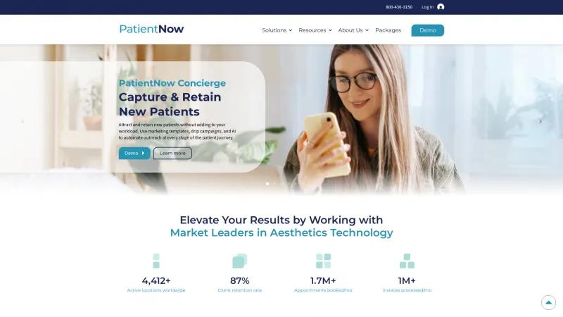 Homepage of MyPatientNow