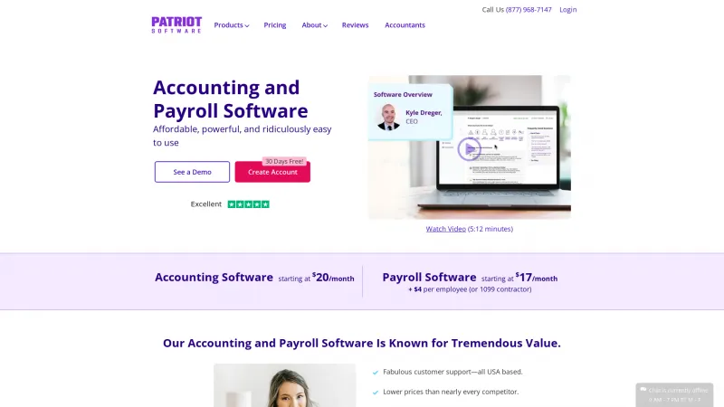 Homepage of Patriot Accounting