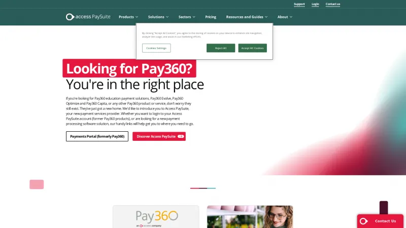 Homepage of Pay360