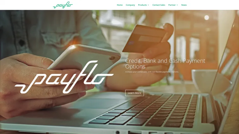 Homepage of Payflo