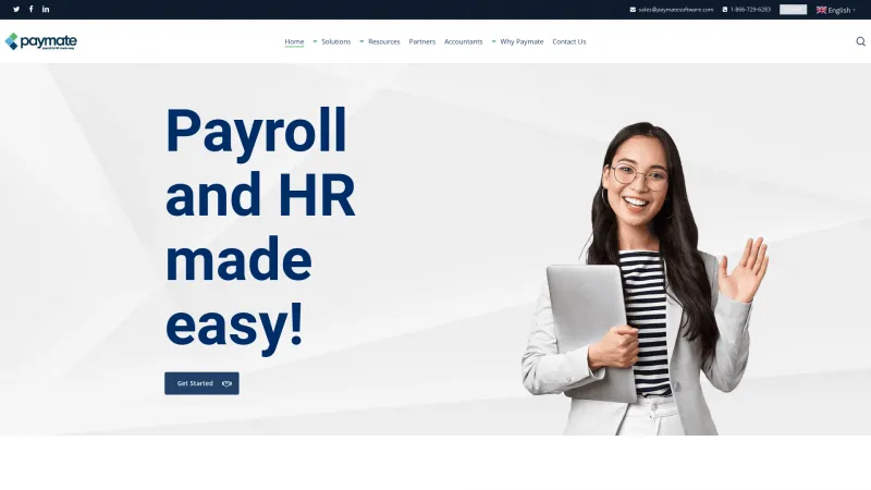 Homepage of Paymate Software