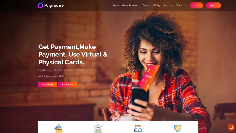 Homepage of Payowire