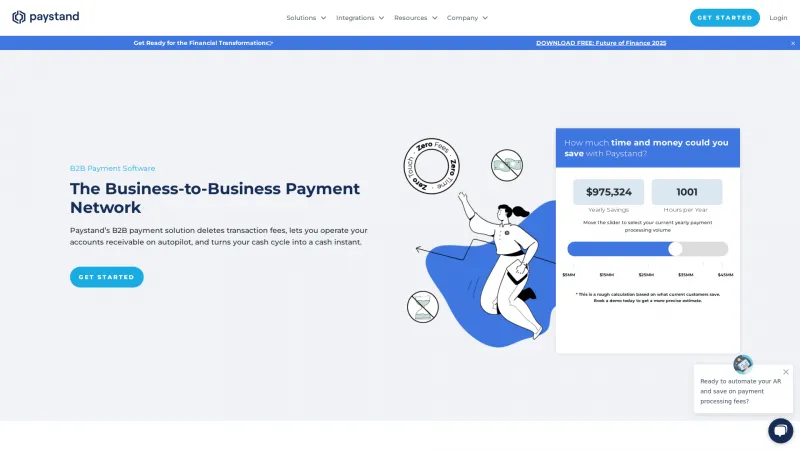 Homepage of Paystand