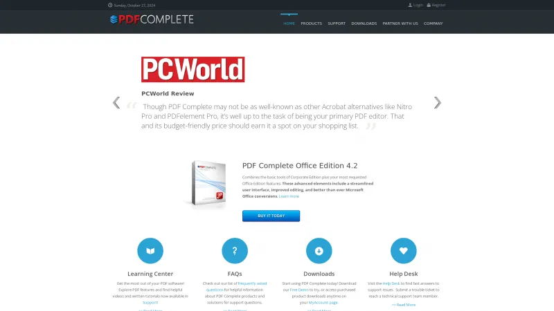 Homepage of PDF Complete