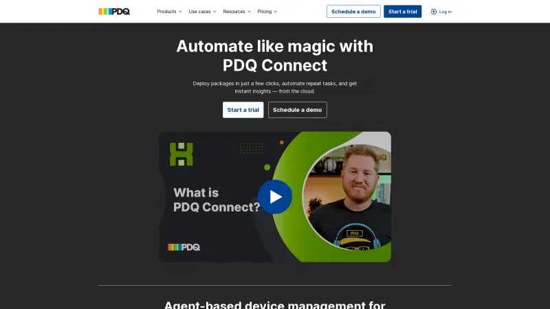 Homepage of PDQ Connect