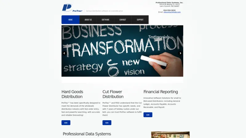 Homepage of ProTrac