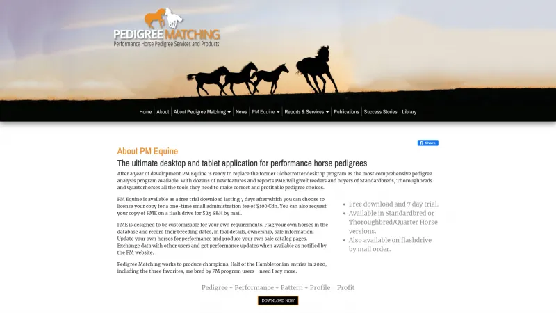 Homepage of PM Equine