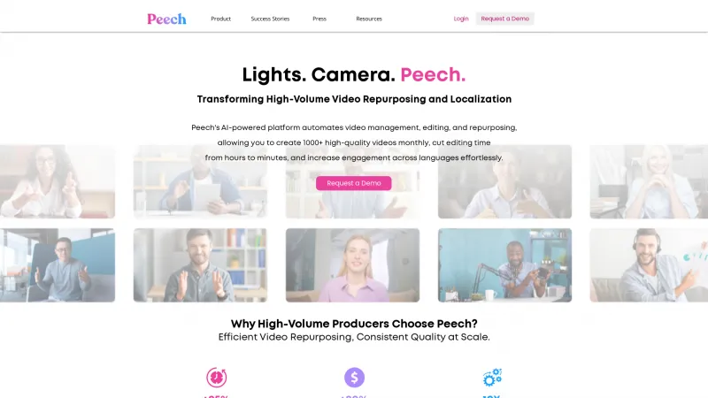 Homepage of Peech