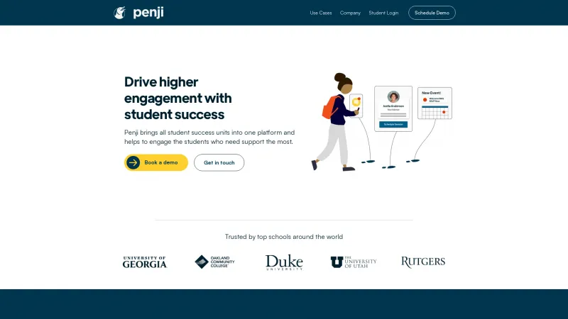 Homepage of Penji