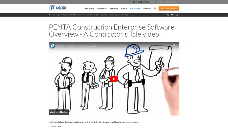 Homepage of PENTA Enterprise Construction Management