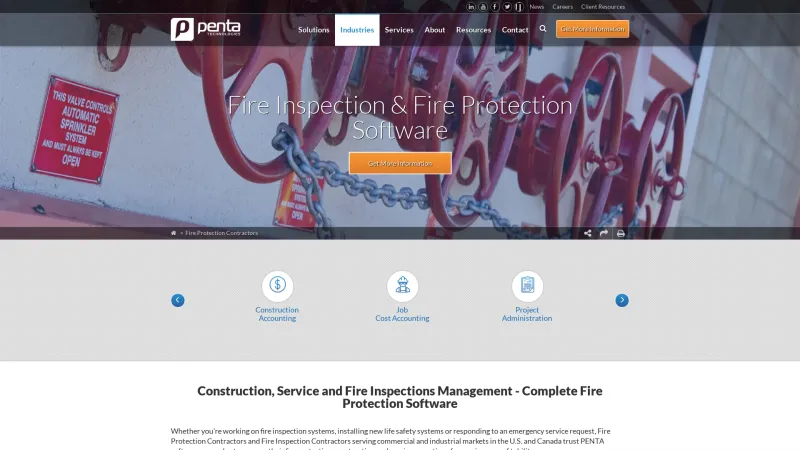 Homepage of PENTA Fire Inspection and Fire Protection