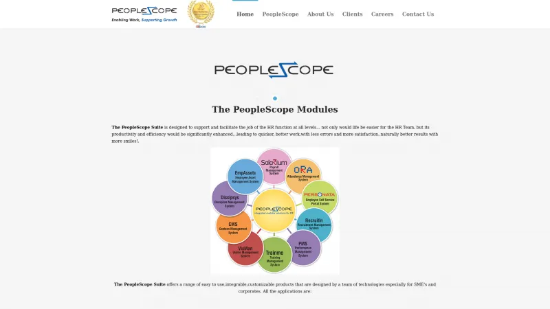 Homepage of PeopleScope