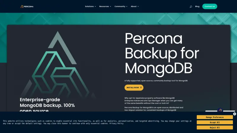 Homepage of Percona Backup for MongoDB