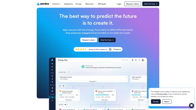 Homepage of Perdoo