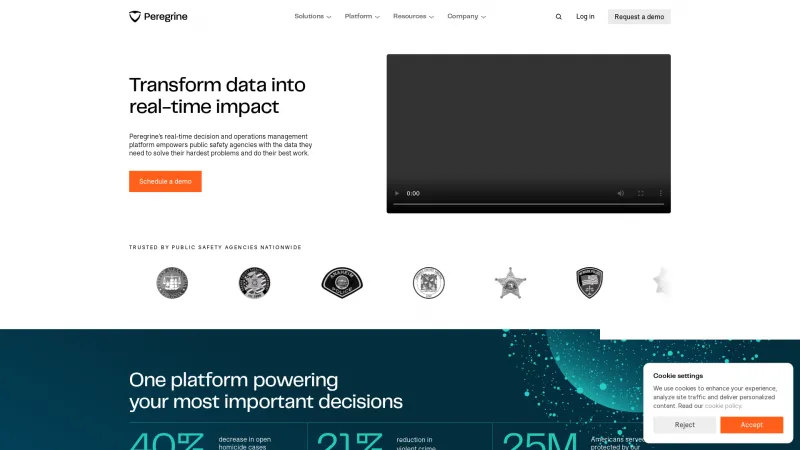 Homepage of Peregrine