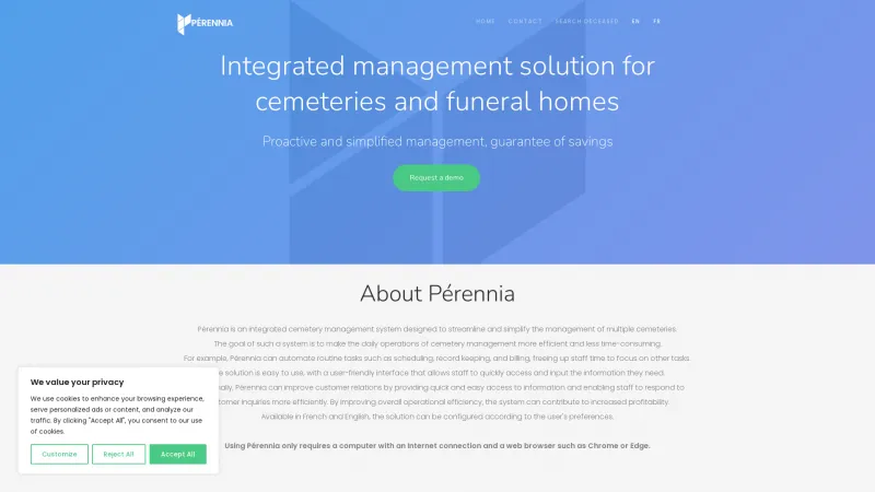 Homepage of Pérennia