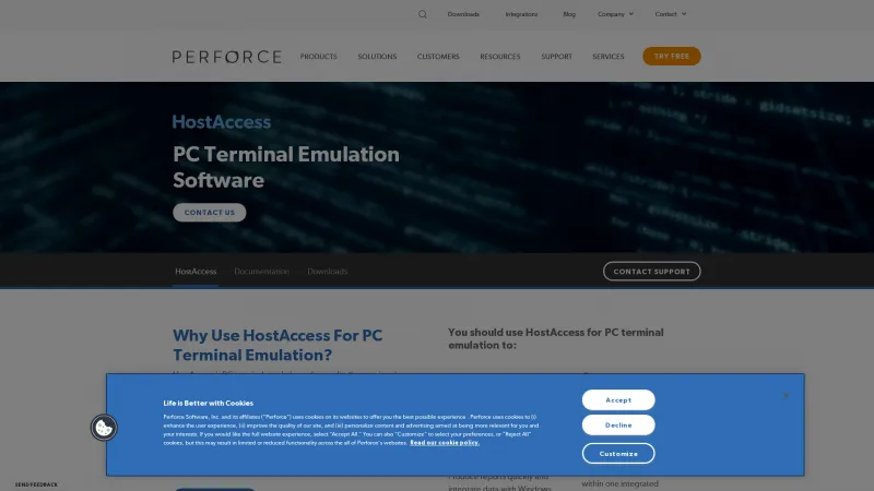 Homepage of HostAccess