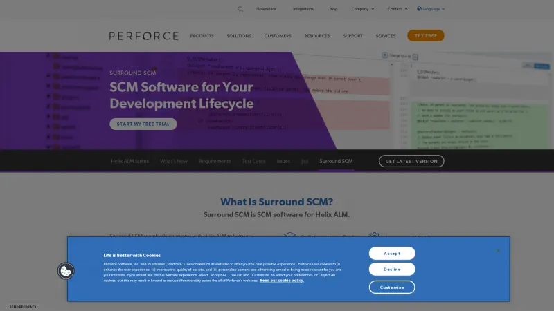 Homepage of Surround SCM