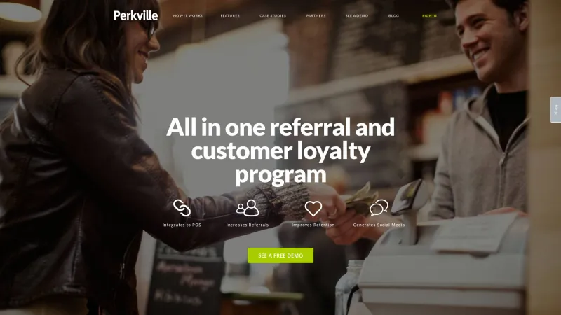 Homepage of Perkville