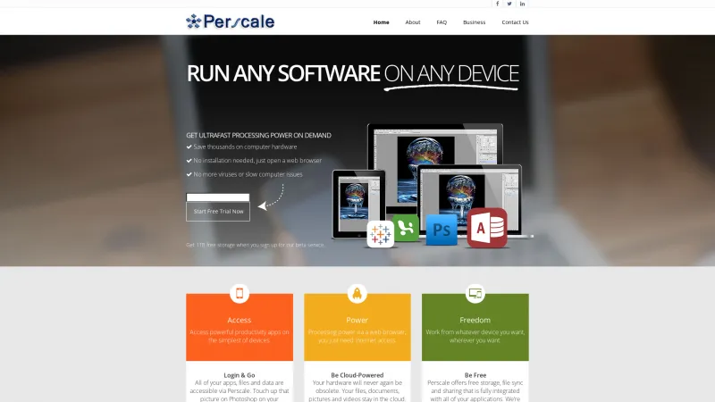 Homepage of Perscale