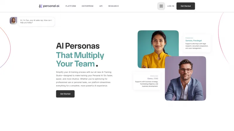 Homepage of Personal AI