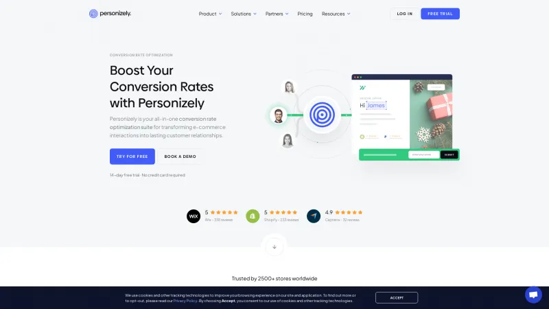 Homepage of Personizely