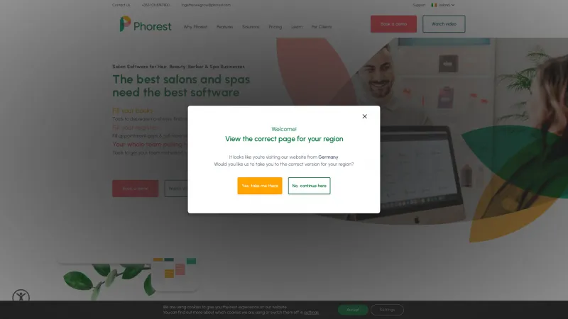 Homepage of Phorest Salon Software