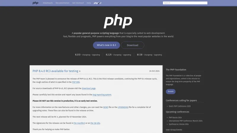 Homepage of PHP