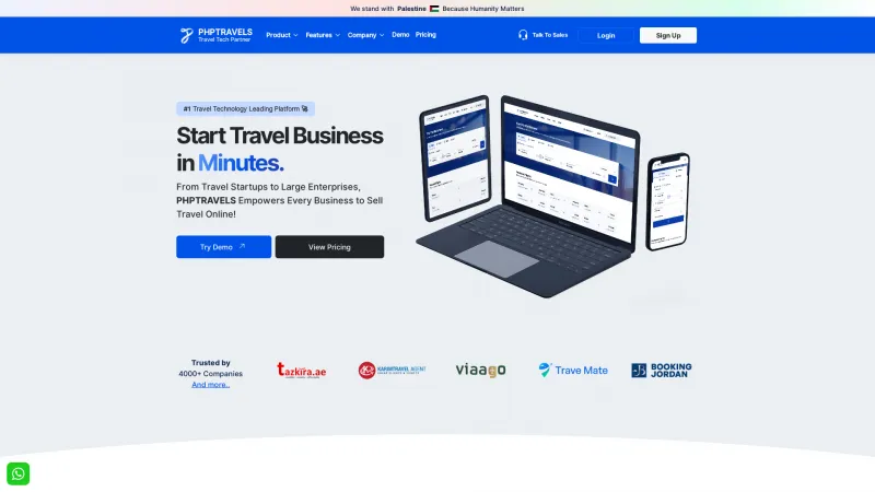 Homepage of PHPTRAVELS