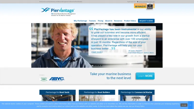 Homepage of PierVantage