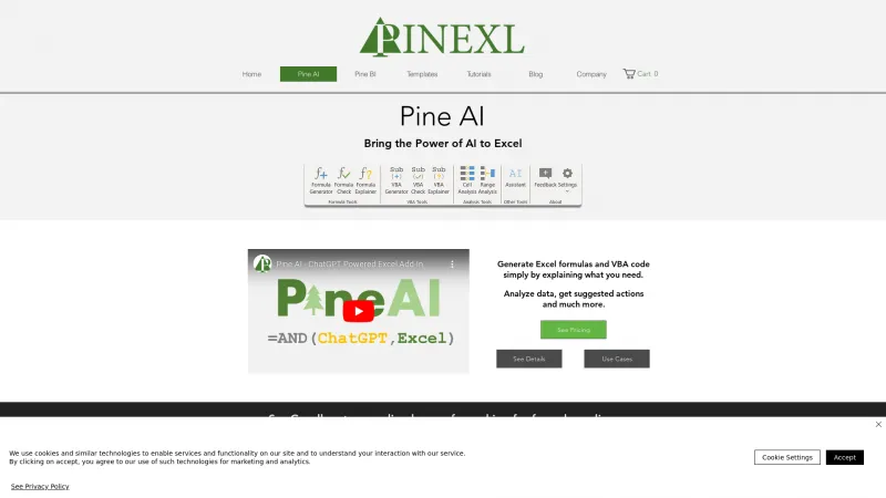 Homepage of Pine AI