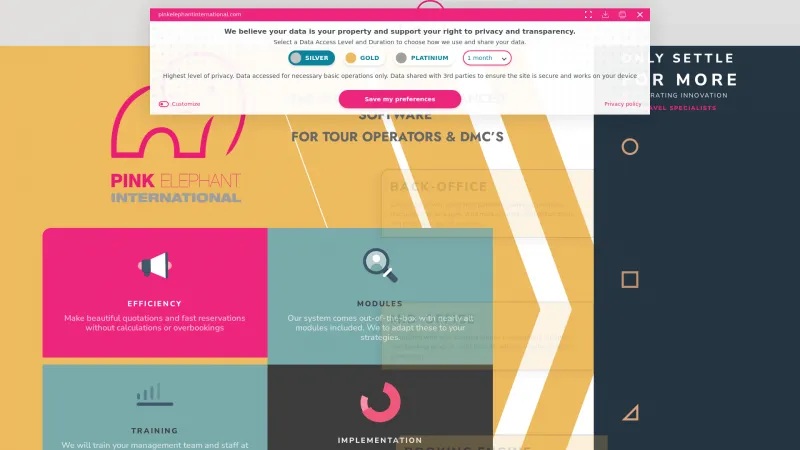 Homepage of Pink Elephant International