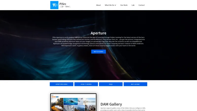 Homepage of PiSrc Aperture