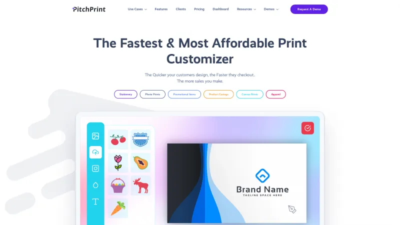 Homepage of PitchPrint