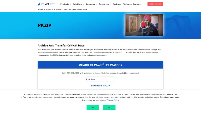 Homepage of PKZIP