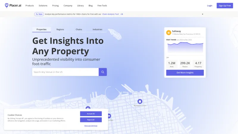 Homepage of Placer.ai