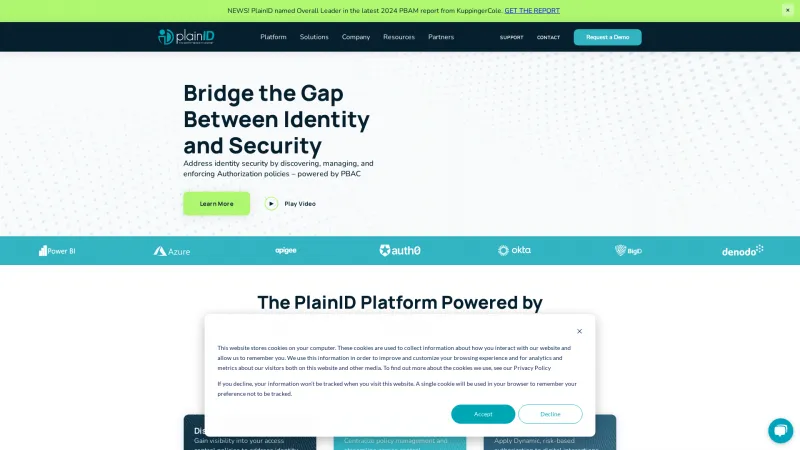 Homepage of PlainID